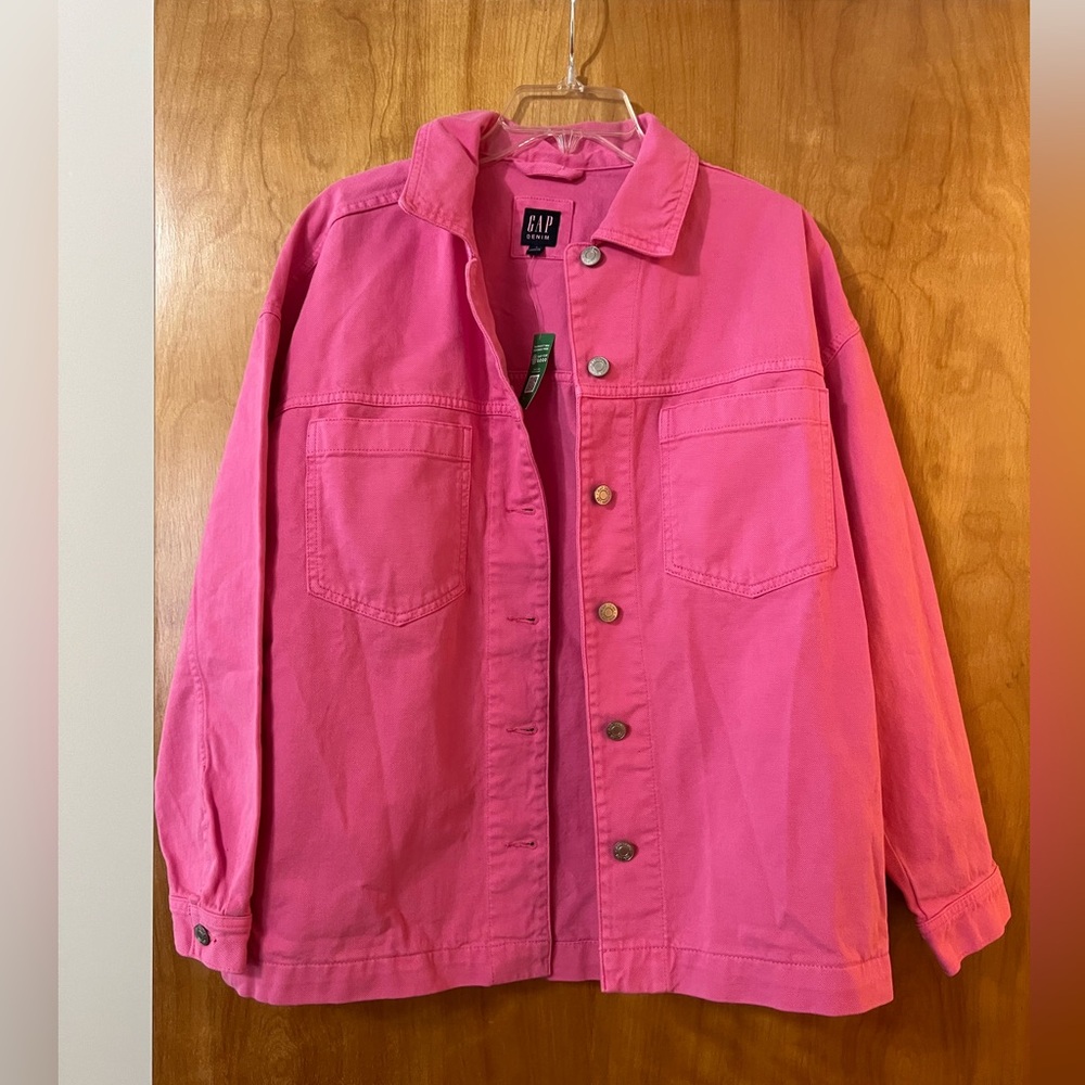 Gap Denim Pink Jean Jacket Barbiecore Colorful Pockets NWT Gap For Good Small